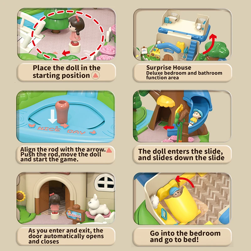 Magnetic Princess Castle Dollhouse Playset for Girls