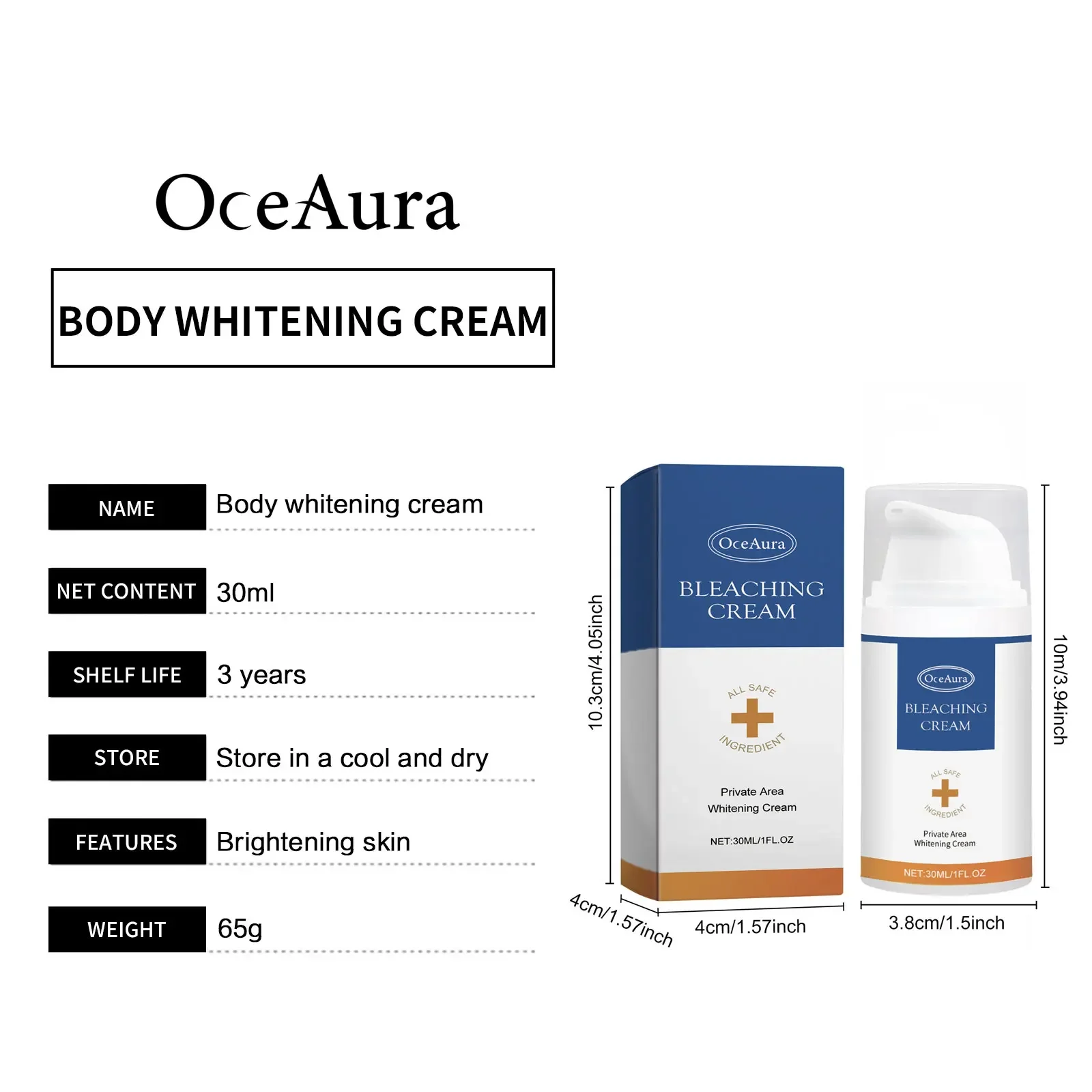 Body Whitening Cream Eliminate Melanin Knee Buttocks Joint Lightening Armpit Pigmentation Removal Intimate Area Brighten Lotion 6