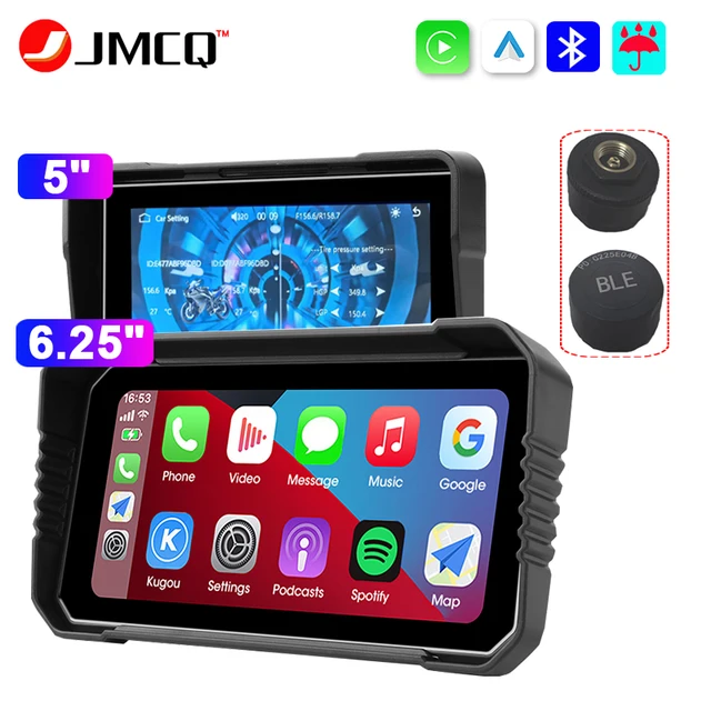 5/6.25 inch TPMS GPS Navigation Motorcycle IPX7 Waterproof Carplay Display Screen Portable Moto Wireless Android Auto Monitor
