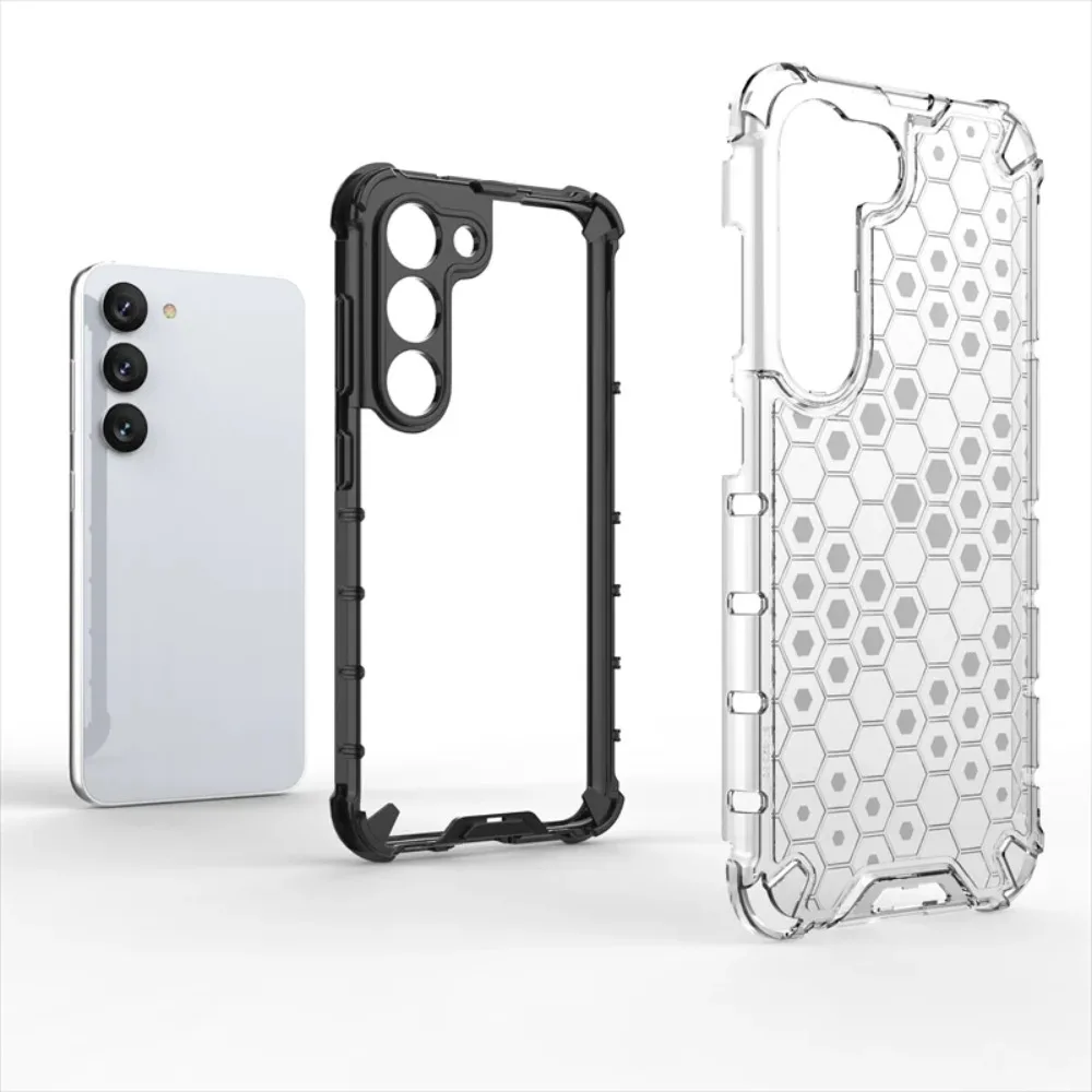 2-in-1 Full Protection Shockproof Translucent Phone Case with Hard Armor Cover