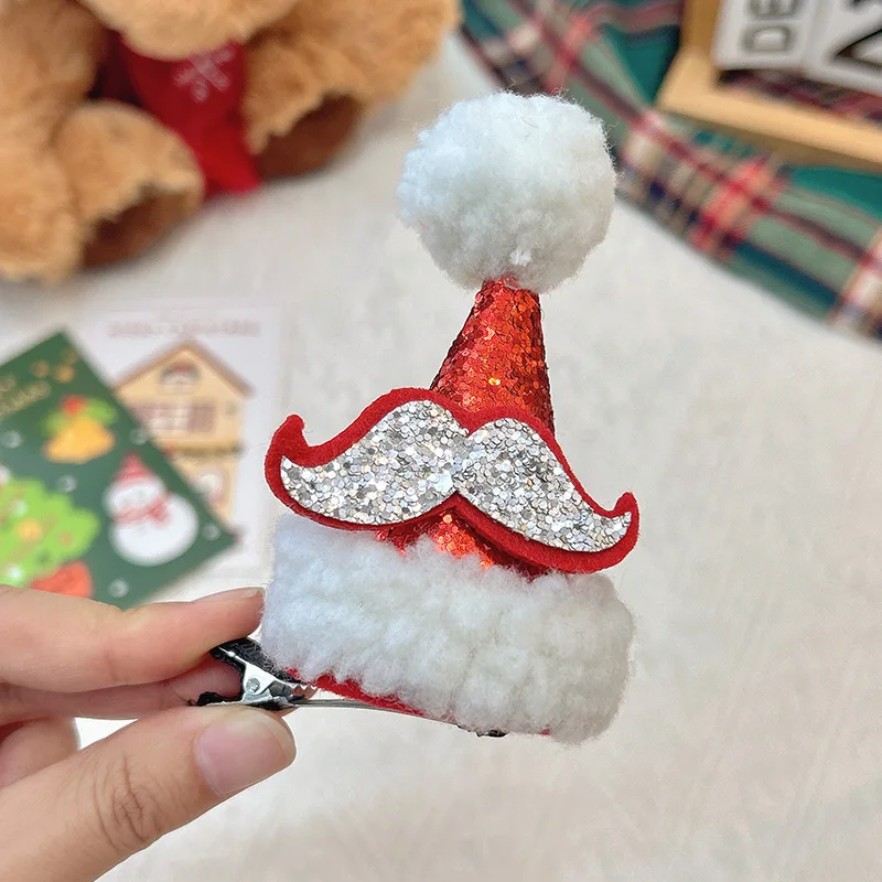 Shiny white beanie clip