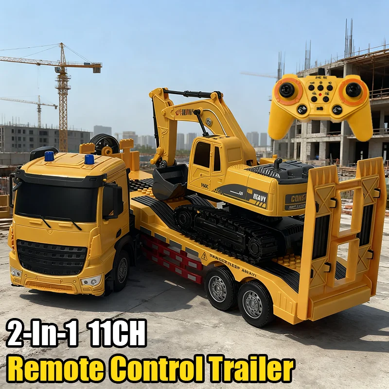 Remote Control Truck with Excavator and Trailer