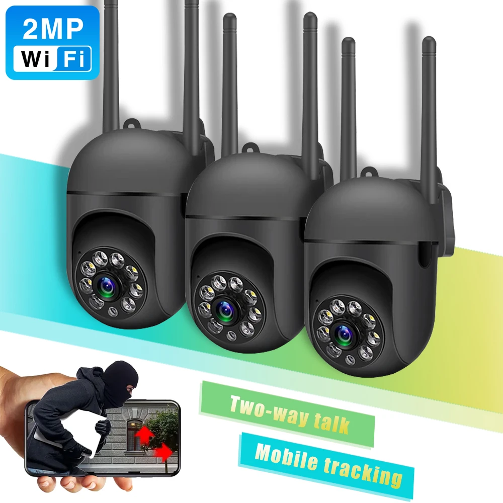 2.4G WIFI 2K IP Camera Two way audio PTZ Move To Follow Outdoor Wifi ...