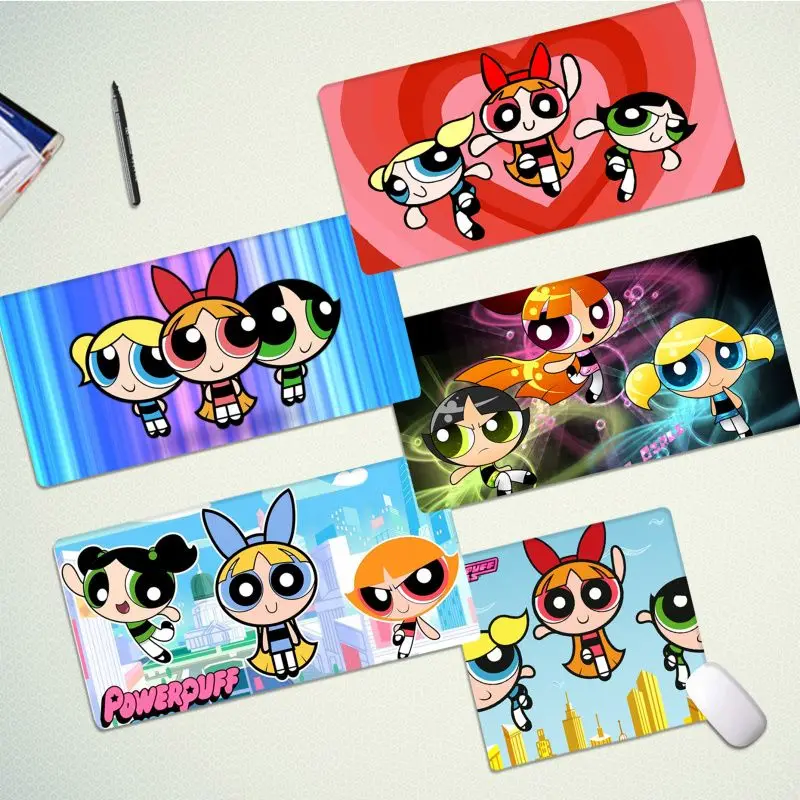 

P-Powerpuff-cute Girls Mousepad My Favorite Office Mice Gamer Soft Mouse Pad Size for Game Keyboard Pad