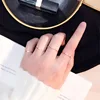 Rings for Women Titanium Steel Rose Gold Color Korean Jewelry Men Simple Wedding Couple Tail Width 1mm Stackable Thin Circle 6