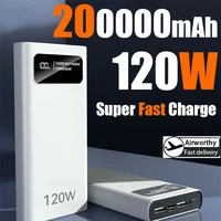 200000mAh Mobile Power Super Fast Charging 120W Large Capacity Digital Display Portable Outdoor Power For Iphone Xiaomi Samsung 1
