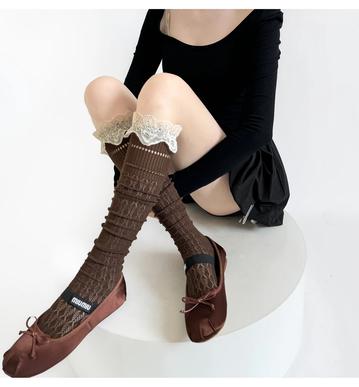 Damenstrümpfe, japanische Retro-Spitze, aushöhlen, atmungsaktiv, einfach, vielseitig, modisch, lange Socken, Lolita JK-Socken für Mädchen – Detail 23