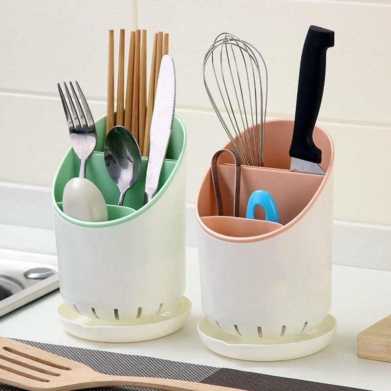 Cutlery Storage Holder Plastic Drainer Drain Containers Drying Rack