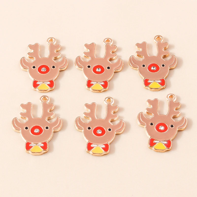 20 Stück Cartoon Emaille Tier Weihnachten Hirsch Charms Anhänger für Schmuckherstellung Halsketten Ohrringe Armbänder Zubehör DIY Geschenke – Detail 10