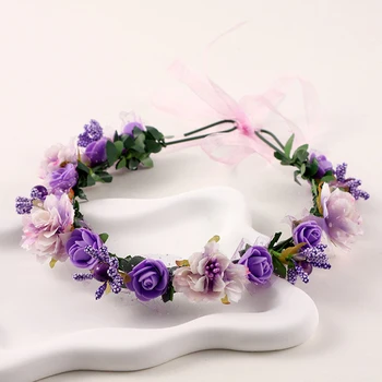 Fascia per capelli da sposa con fiori artificiali, ghirlanda floreale multicolore, accessorio fai da te per acconciature