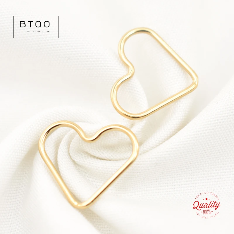 14K Gold Filled Heart Charm 15MM Gold Pendant For Bracelet Necklace Earring DIY Jewelry Findings Jewelry Accessories