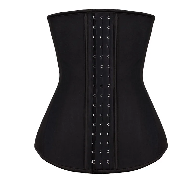 

Women Latex Waist Trainer Body Shaper Corsets with 3 Hooks Cincher Corset Top Slimming Belt Black Shapers Shapewear Plus Size