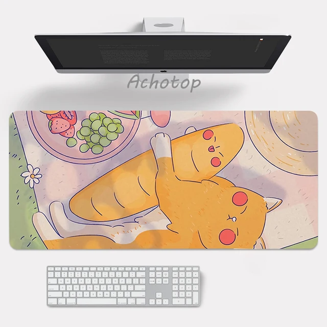Large Anime Pink Mousepad Gamer Cute Kawaii XXL Gaming Mouse Pad Rubber Otaku Locking Edge Big Fashion Laptop Notebook Desk Mat CN00263 CUTE (2)