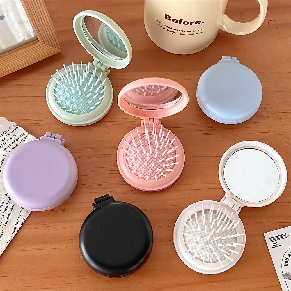 Children Round Mini Portable Travel Solid Hairbrush Kids Girls Simplicity Fashion Massage Combs for Children Hair Accessories
