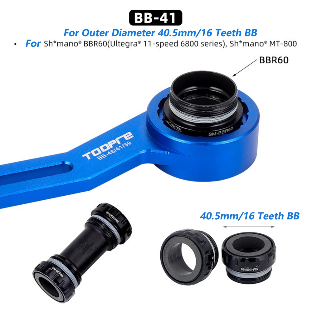 TOOPRE MTB Rennrad 6-in-1 Tretlagerschlüssel BB Aluminiumlegierung Entfernungs- und Montagewerkzeug für Tretlager mit Außendurchmesser 39 41 44 46 49mm – Detail 8