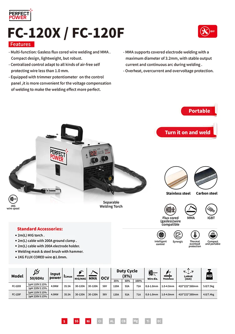 Professional Inverter Aluminum 3 In 1 Mig Welders Soldadura Mig Tig Mma 120amp Igbt Inverter Co2 Mig Welding Machine 6