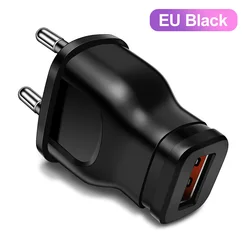 Compact 5W USB Wall Charger 1A Power Adapter - EU Plug Black
