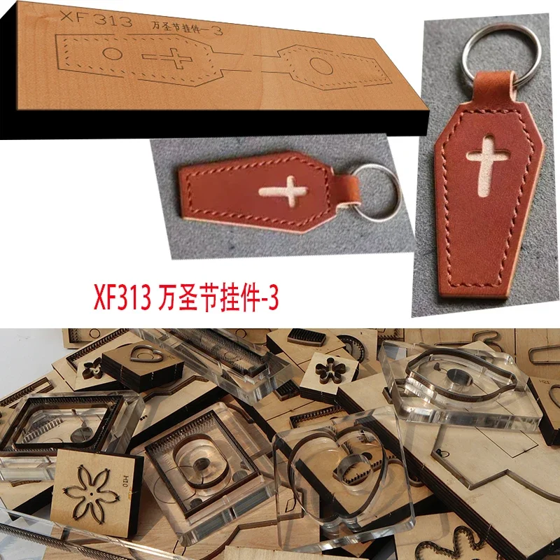 

Handmade Wooden Halloween Pendant Knife Die Leather Craft Punch Hand Tool Cut Knife Mould XF313-3 Leather Tools