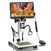 7" LCD Digital Microscope 1200X1080P Coin Microscope with Metal Stand 12MP Ultra-Precise Focusing Video Camera for Repairing PCB 1