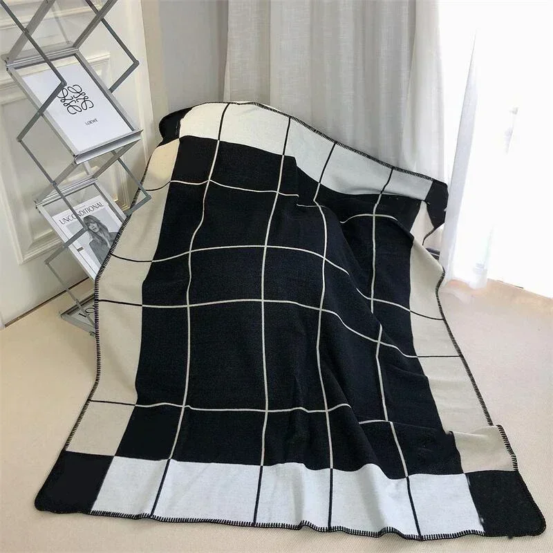 Plaid Blanket Designer Brand Cashmere Blanket for Beds Sofa Fleece Knitted Wool Home Office Nap Throw Portable Scarf bed throw blanket