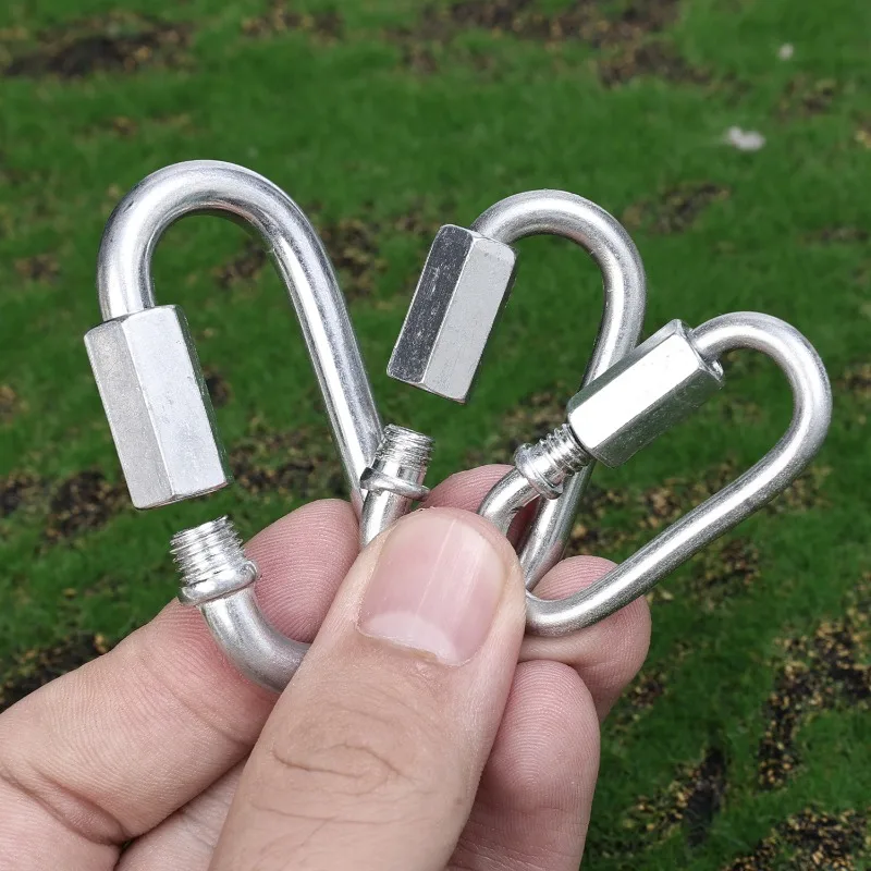 Multi-function Stainless Steel Connecting Ring Mountaineering Carabiner Outdoor Climbing Chain Safety Buckle Rope Connector