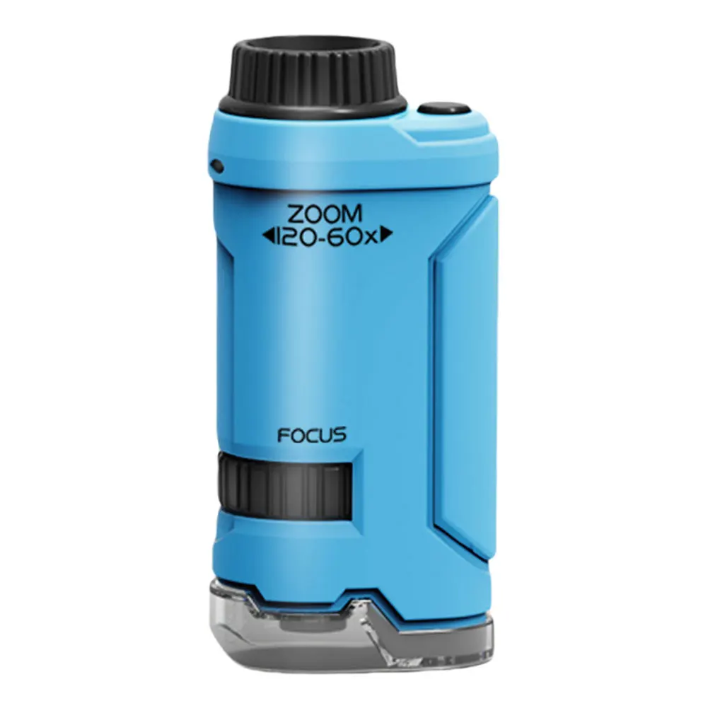 60x-120x Handheld Microscope with LED Light Mini Microscope Little Scientist Microscope for Student Science Lab