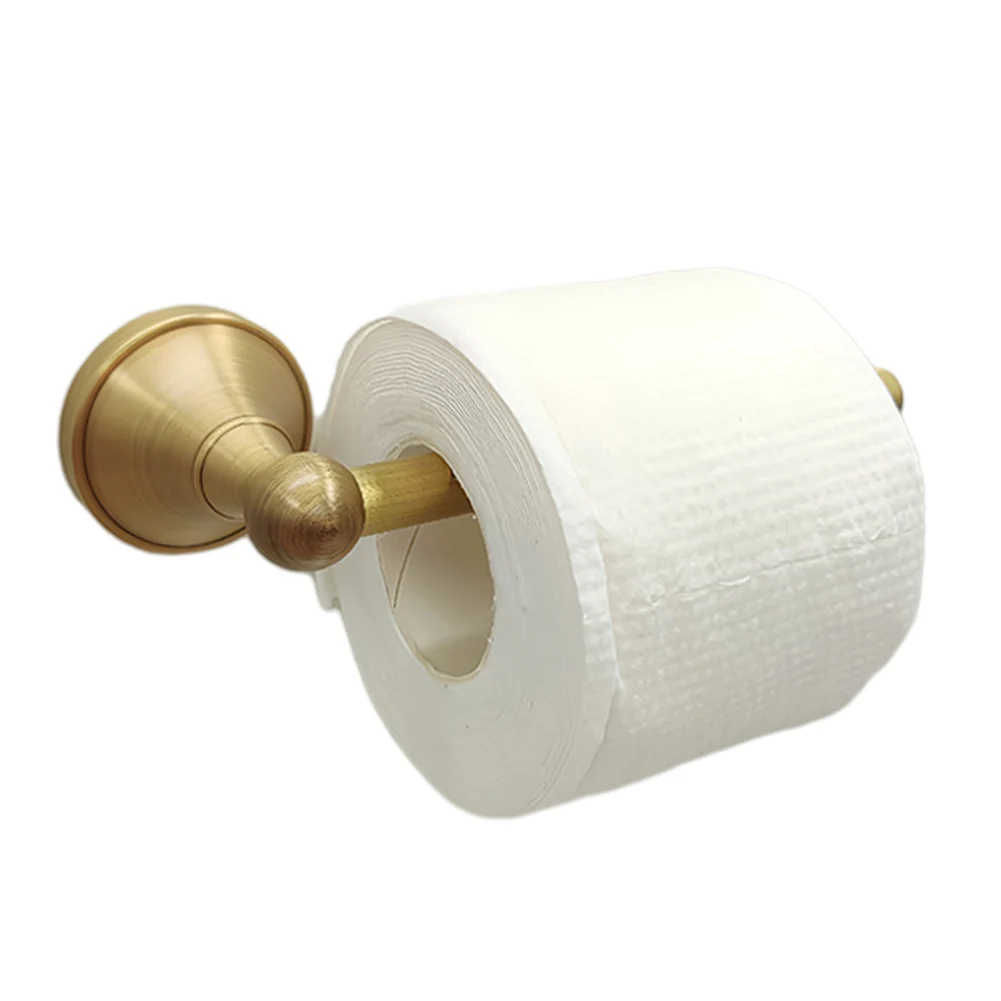 Description Picture 3 of itemAntique Brass Toilet Paper Holder Wall Mounted Rack Bathroom Tissue Roll Shelf Paper Holder Towel Ring Robe Coat Hook