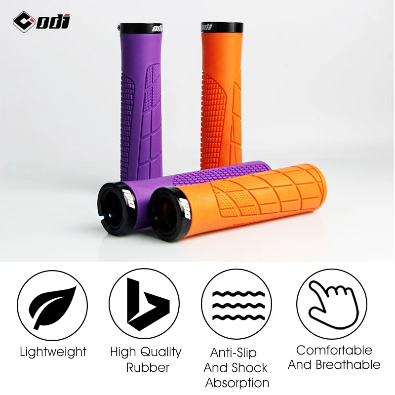 PLATT Manopole per manubrio bici con blocco in alluminio antiscivolo in gomma per MTB/BMX (giallo