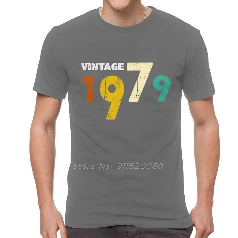 Men's Vintage 1979 Birthday Graphic T-Shirt - Cool Cotton Streetwear Tee