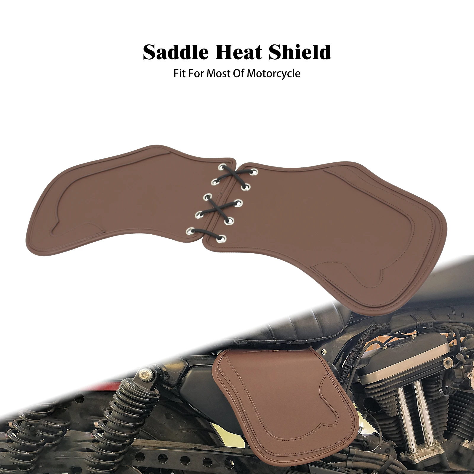 Moto Pu Leather Heat Saddle Shield Deflettori Marrone Universale Per Honda Per Harley Touring Flhr Dyna Softail Sportster Xl