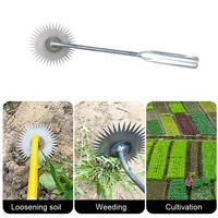 Gardening Hoe Weeding Tool Root Pulling Sunflower Weeding Handheld Rake Loosening Soil Puller Mangane Steel Weeding Removal Tool 2