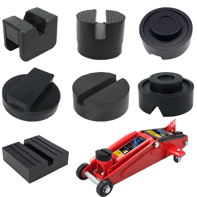 Different Types Car Lift Jack Stand Rubber Pads Black Rubber Slotted Floor Jack Pad Frame Rail