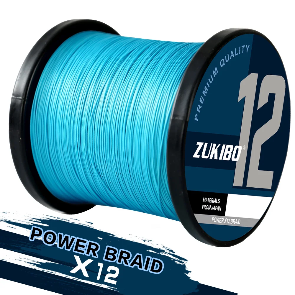 ZUKIBO 12 Strands Braided Fishing Line High Quantity Japan Multifilment PE Line Super Strong X12 Smooth Durable Fishing Fishing Line
