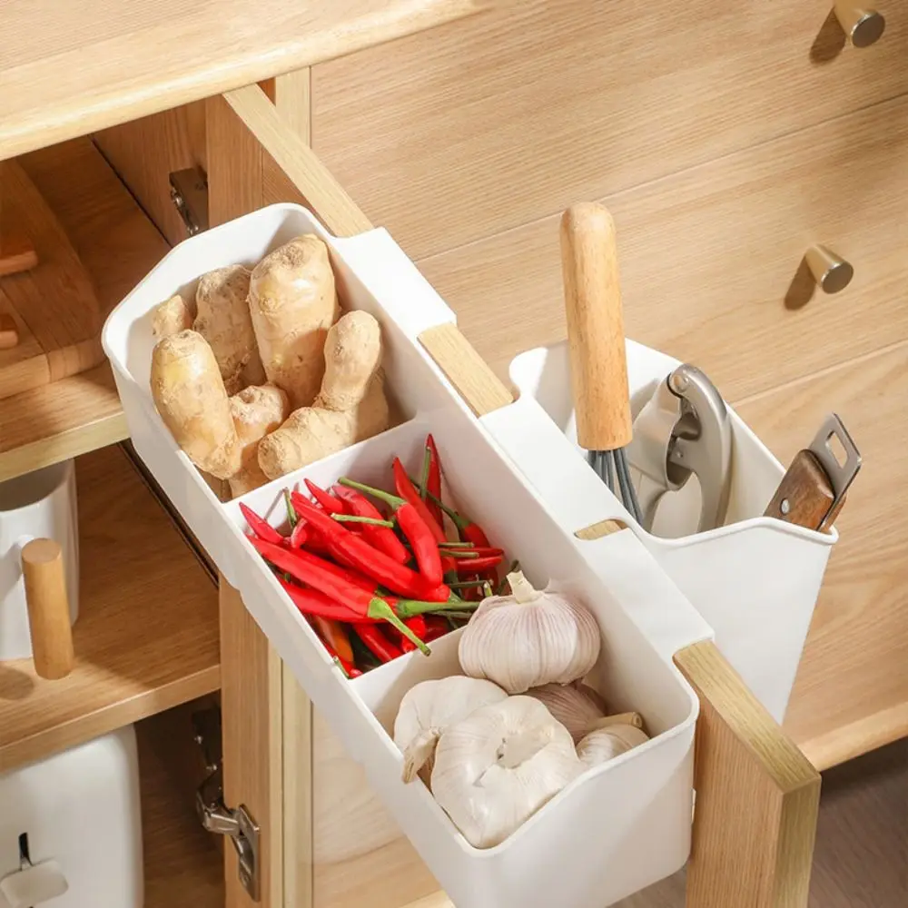 New With Compartments Drawer Cabinet Doors Hanging Basket Wall Mounted Kitchen Cabinet Door Storage Box Rack Tool Storage Basket