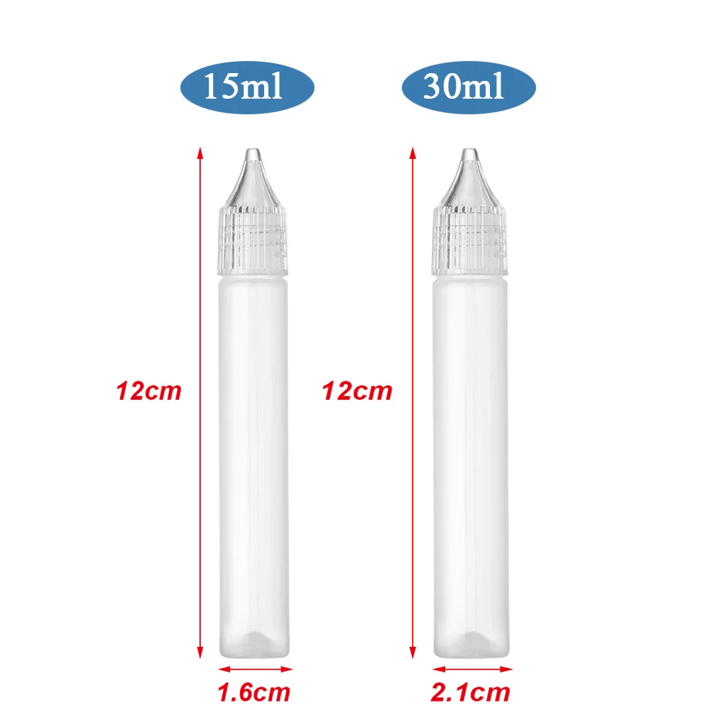 5Pcs/set 15ml/30ml White Plastic Glue Applicator Needle Squeeze Bottles For Paper Quilling DIY Craft Supplies