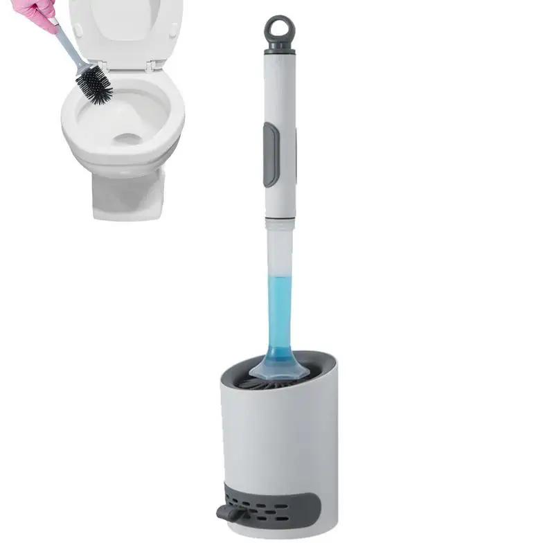 Refillable Silicone Toilet Brush with Soap Dispenser