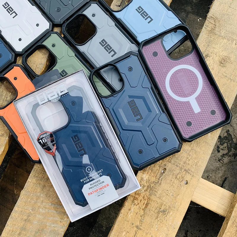 Magsafe Wireless Charge Phone Case for Apple iPhone 14 Pro Max 13 12 Plus UAG Magnetic Original Logo Shockproof Armor Cover