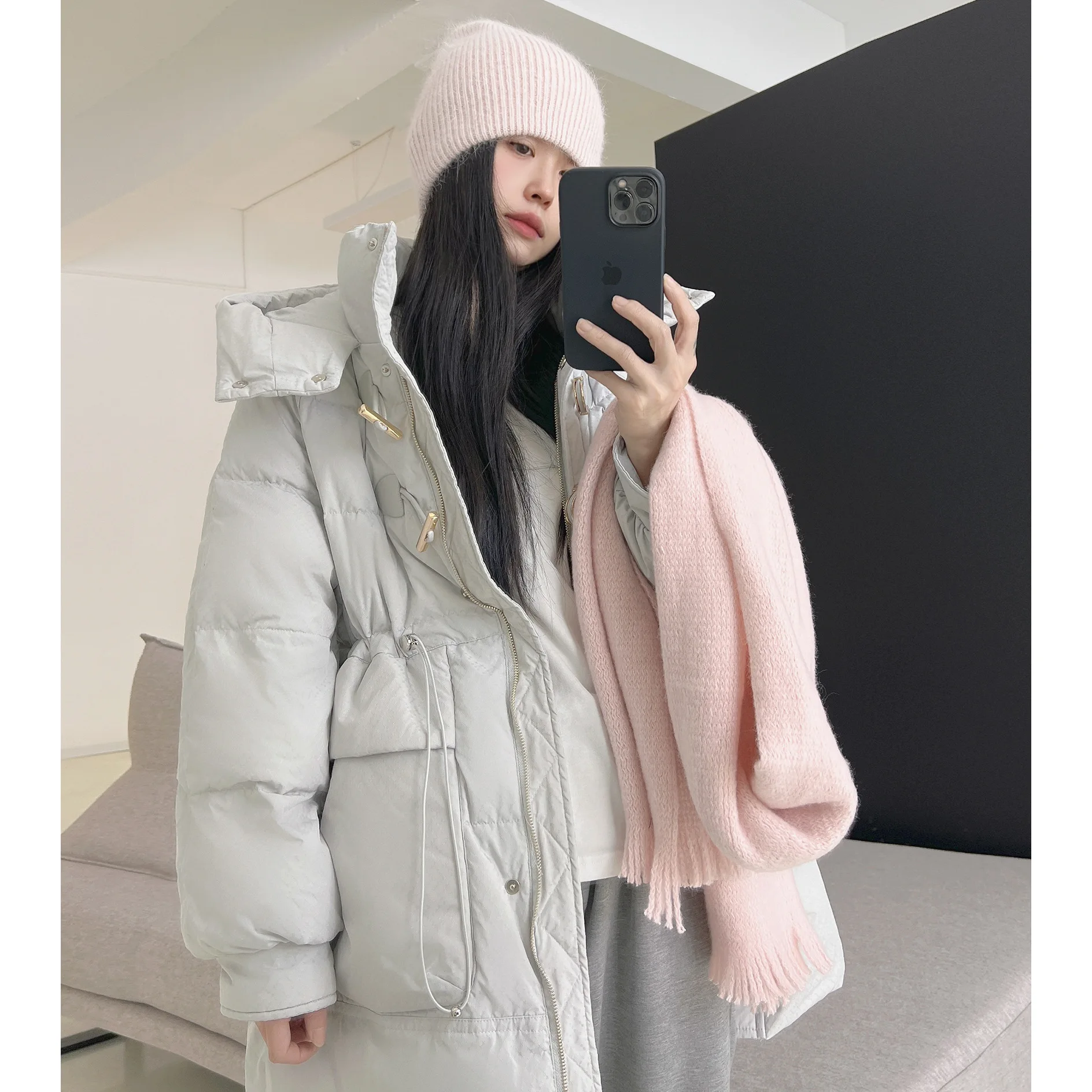 

LSNC 1-13 2022 WINTER WOMENS KOREAN STYLE WHITE DUCK DOWN COATS