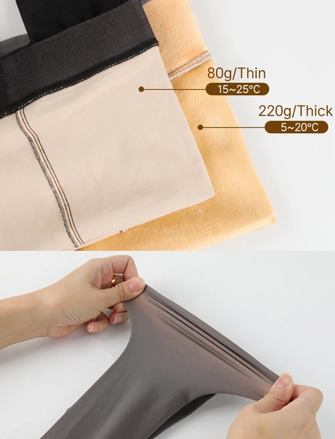 Womens Thermal Underwear Pants Fleece Lined High Waisted Leggings Keep Warm Winter Pant Tummy Control Yoga Hiking Running Tights - Image 6