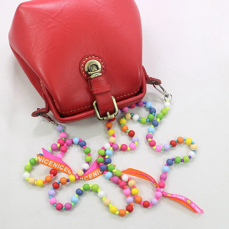 Cordon De Téléphone Bandoulière Chaîne De Téléphone Portable Patch Perlé Coloré Sangle De Téléphone Universelle Anti-Perte Chaîne Sac Sangle Pour Femmes Et Filles