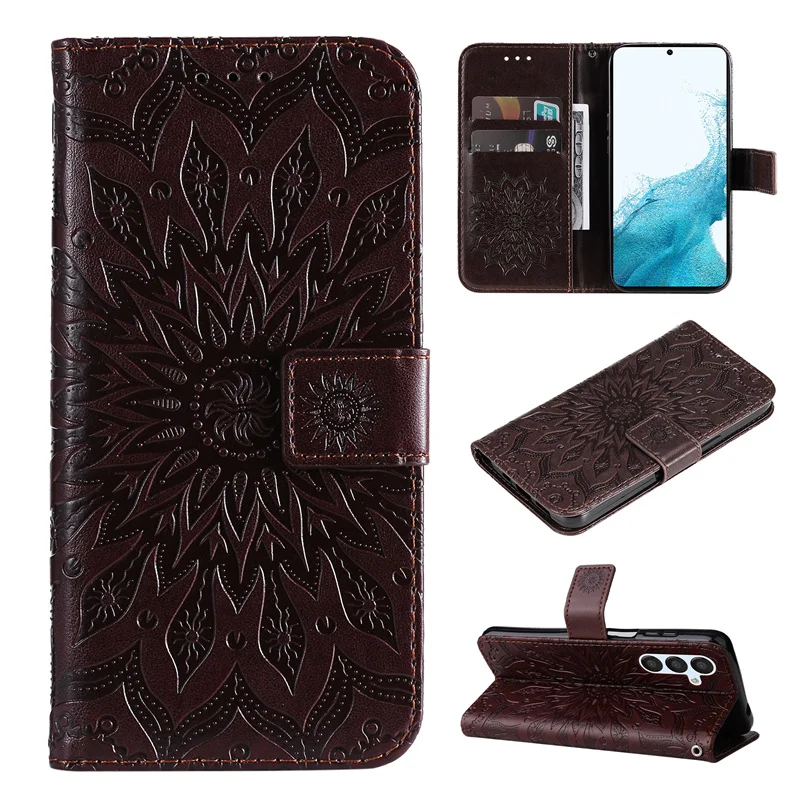 Suower Flip Leder Brieftasche Handyhülle für Samsung Galaxy A54 A14 A34 A24 A04E A04S Rückseite mit Kartensteckplatz_voghion.com