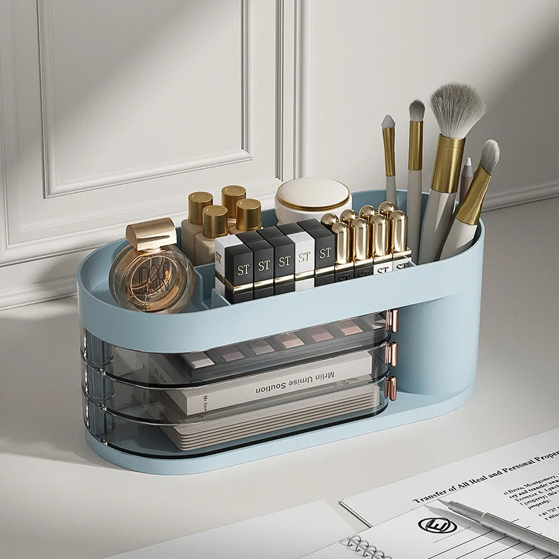 

Multifunctional Storage Box Dust-proof Cosmetic Sundries Storage Box Office Desktop Storage Pen Holder Student Desk Stationery