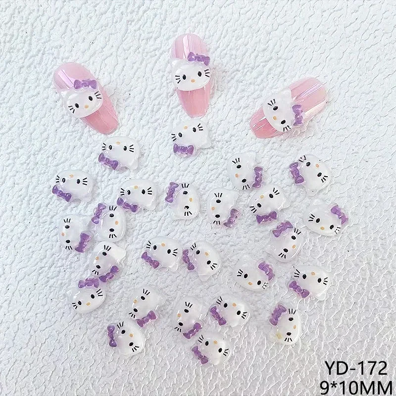 thumbnail image 1 of Parches de uñas postizas de HelloKittys para 20 piezas, adorno de joyería DIY, accesorios de manicura de Anime para niñas, pegatinas de juguetes para regalos acrílicos, 1 of 5