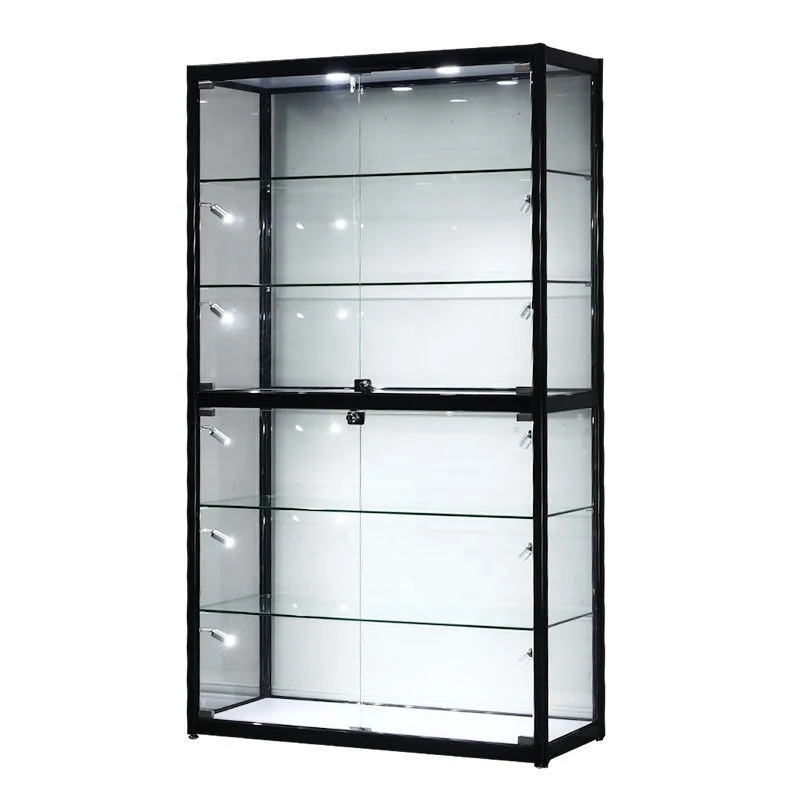 custom.Boutique Retail Store Furniture Glass Display Cabinet with LED Light Cheap Display Showcases with Lock