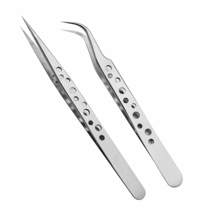 Electronics Industrial Tweezers Anti-static Curved Straight Tip Precision Stainless Forceps Phone Repair Hand Tools Sets