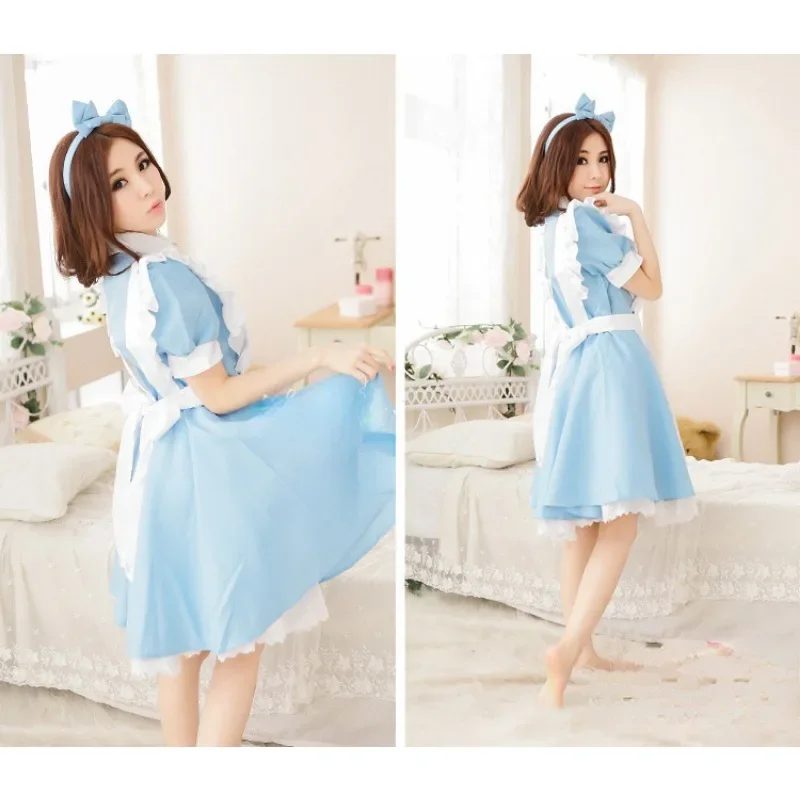 Lolita Cosplay Costumes Stage Costume Cos Alice in Wonderland Lolita Costume Carnival Themed Fancy Dress Party Blue Maid