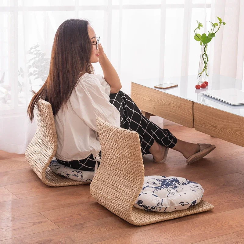 Japanese-style Tatami Chair Legless Straw Rattan Chair Bed Bay Window Computer Seat Bedroom Dormitory Putuan Sitting Pier