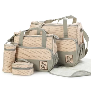 5 pz/set borsa per bambini di grande capacità per la mamma passeggino da viaggio organizzatore borsa per pannolini per bambini mummia maternità borsa per accessori neonato 1