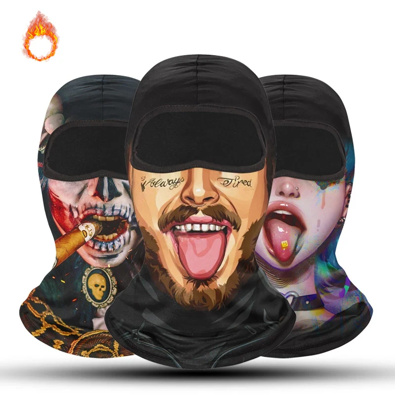 

Windproof Balaclava Mask Plus Velvet Thermal Keep Warm Neck Full Face Caps Winter Sports Scarf Men Women Bike Helmet Liner