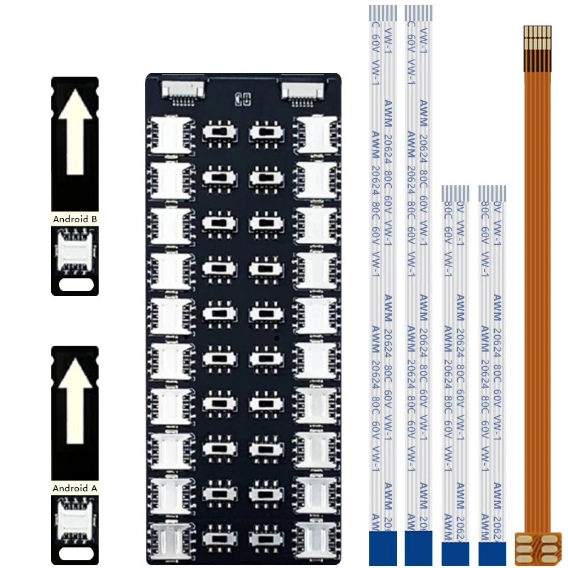 Uthai Trocador de Cartão do Telefone Móvel Multi-dispositivo de Cartão Externo Slot para Cartão Multi-card Dispositivo Android Universal 20 Slot para Cartão Expansão - Imagem 6